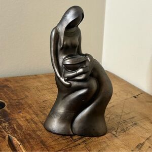 Seymour Mann Vintage Bronze Color Resin Figurine Mother & Daughter 7.5"